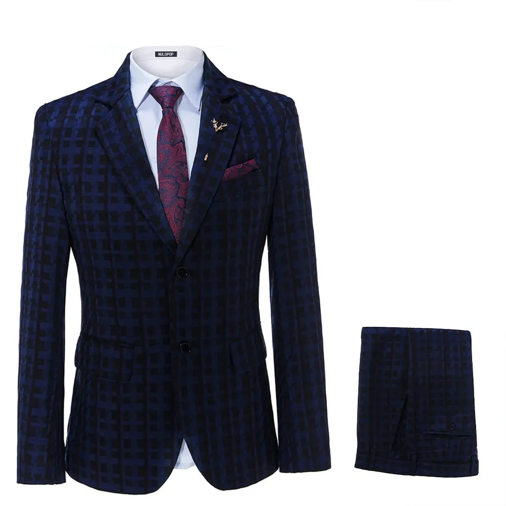 Aidase Elegant Mens Suits 2024 Formal Peaked Lapel Slim Fit Suit Purple Tuxedo Groom 2 Piece Set Wedding Suits For Men (Jacket Pant)