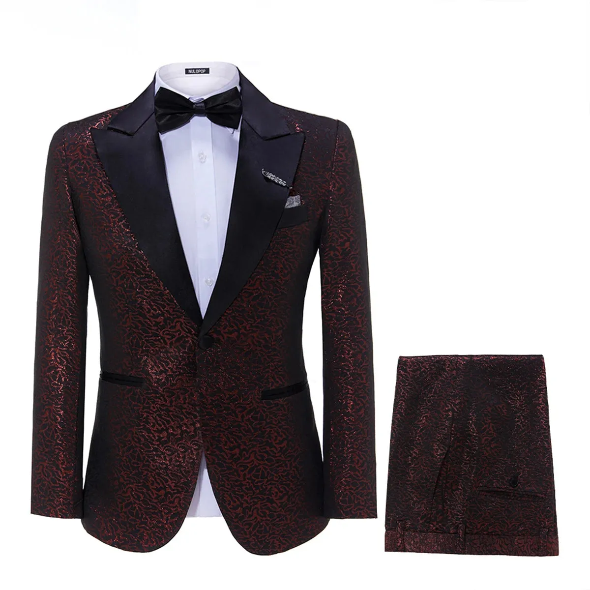 Aidase Elegant Mens Suits 2024 Formal Peaked Lapel Slim Fit Suit Purple Tuxedo Groom 2 Piece Set Wedding Suits For Men (Jacket Pant)