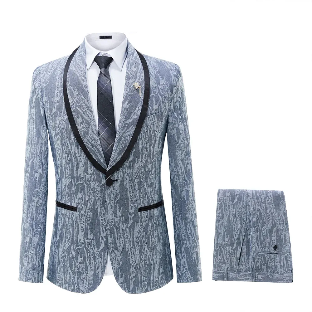 Aidase Elegant Mens Suits 2024 Formal Peaked Lapel Slim Fit Suit Purple Tuxedo Groom 2 Piece Set Wedding Suits For Men (Jacket Pant)