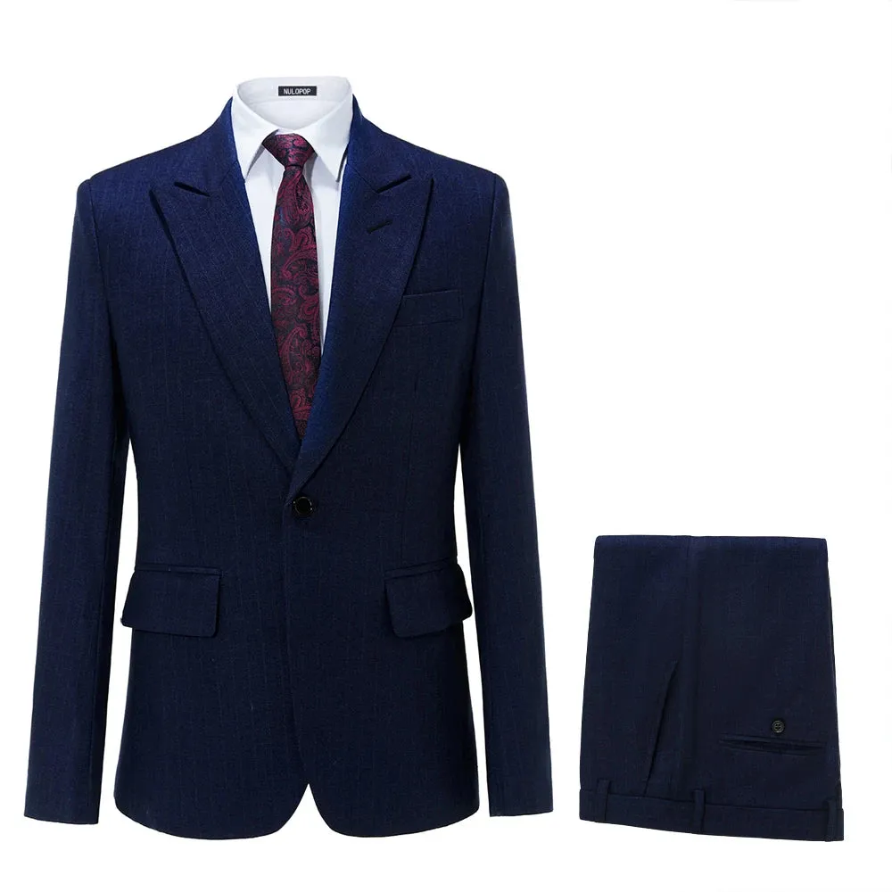 Aidase Elegant Mens Suits 2024 Formal Peaked Lapel Slim Fit Suit Purple Tuxedo Groom 2 Piece Set Wedding Suits For Men (Jacket Pant)