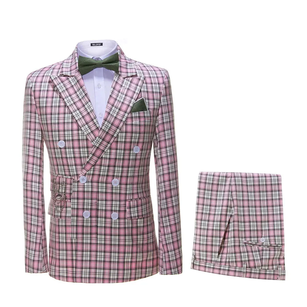 Aidase Elegant Mens Suits 2024 Formal Peaked Lapel Slim Fit Suit Purple Tuxedo Groom 2 Piece Set Wedding Suits For Men (Jacket Pant)