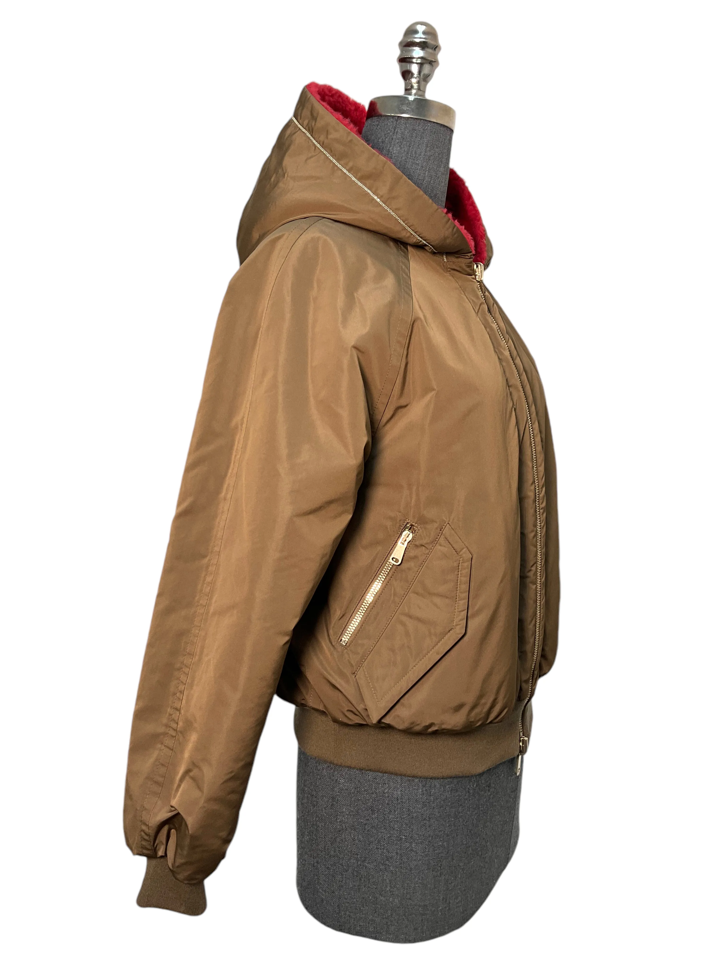 Brunello Cucinelli Reversible Cashemre Hooded Bomber Jacket Size S NWT