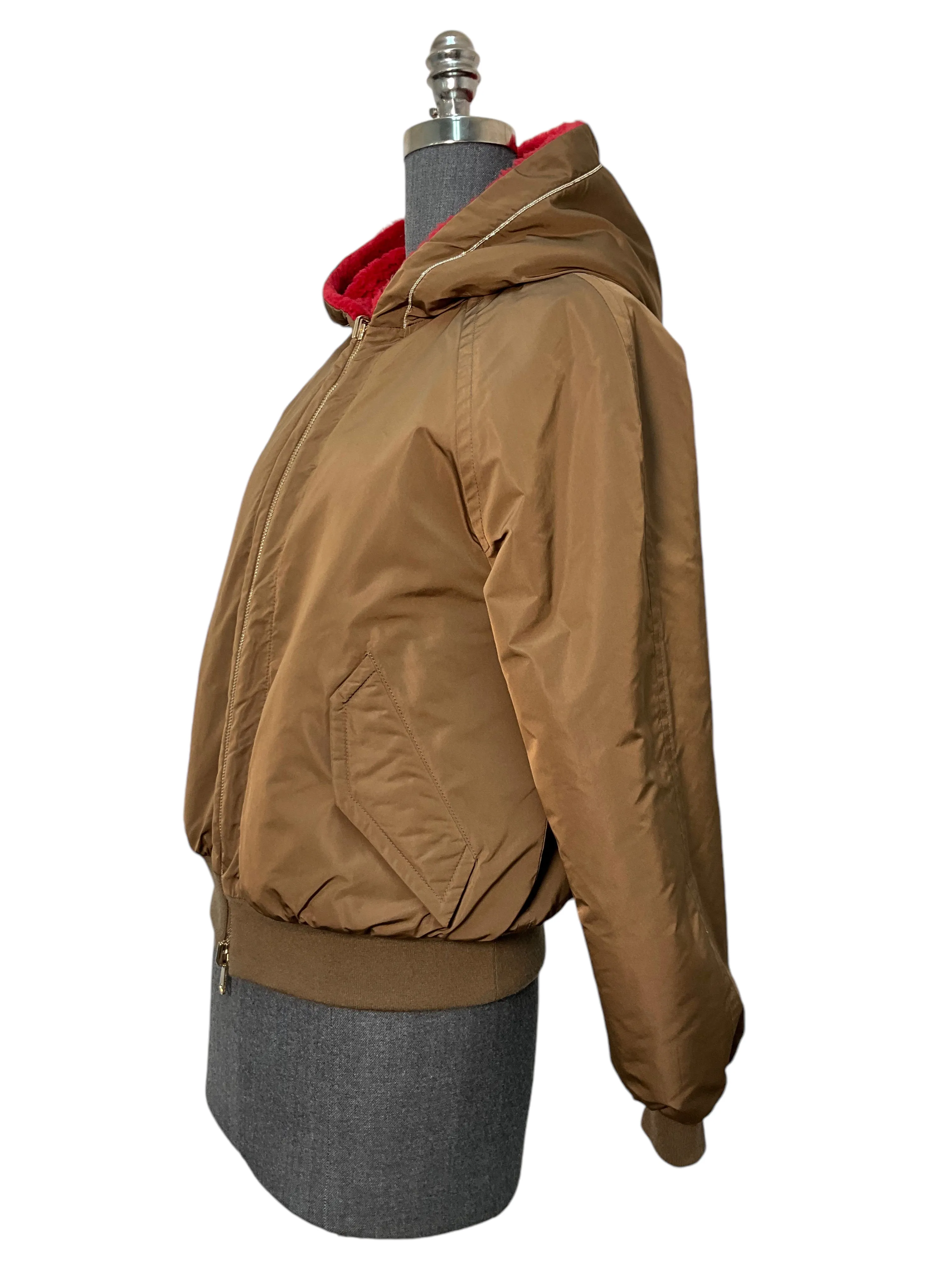 Brunello Cucinelli Reversible Cashemre Hooded Bomber Jacket Size S NWT