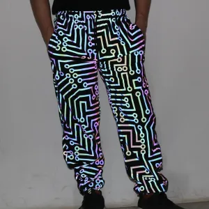 Circuit Pattern Reflective Pants