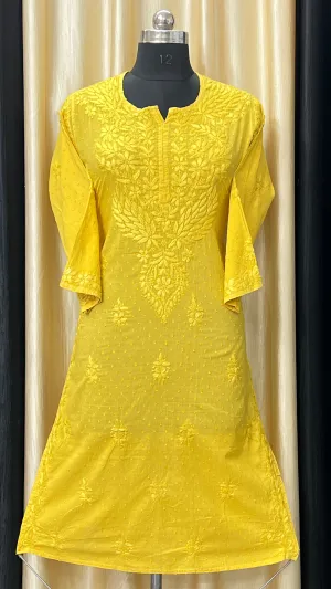 Cotton Dyeable chikan kurti