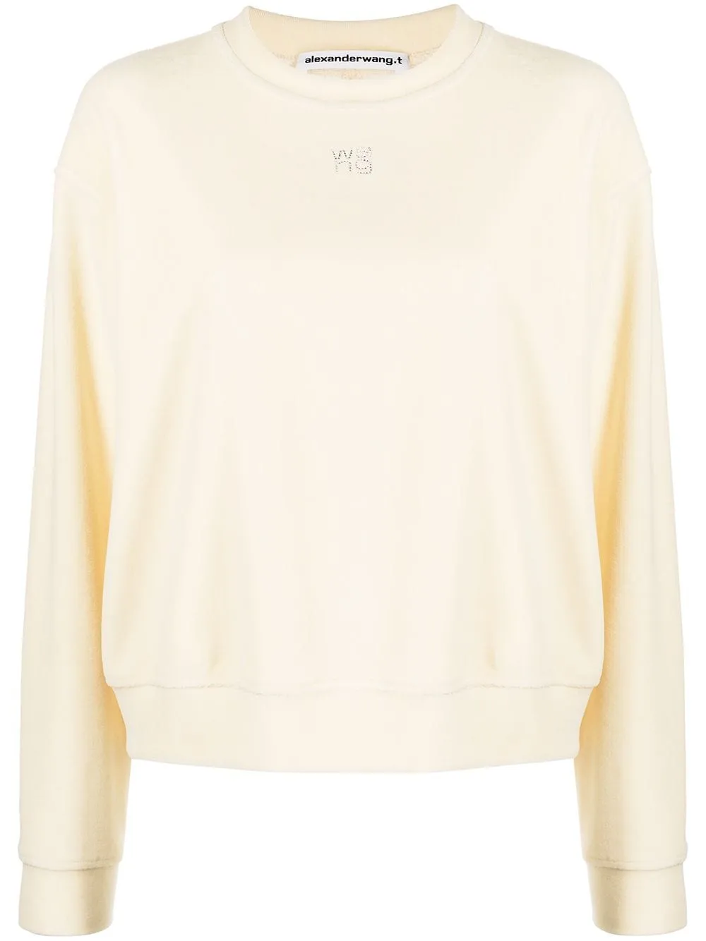 CRYSTAL-LOGO VELVET SWEATSHIRT