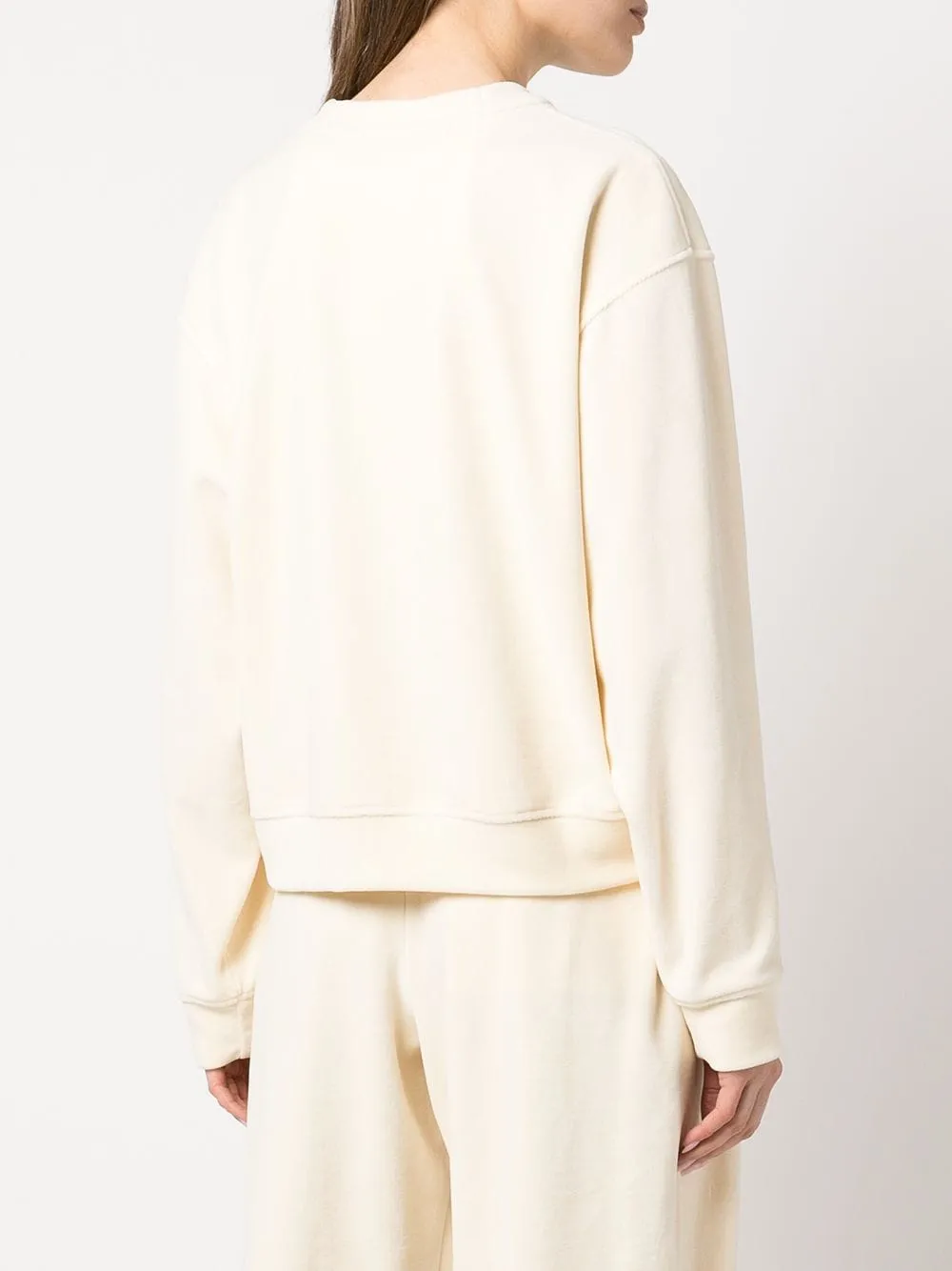 CRYSTAL-LOGO VELVET SWEATSHIRT