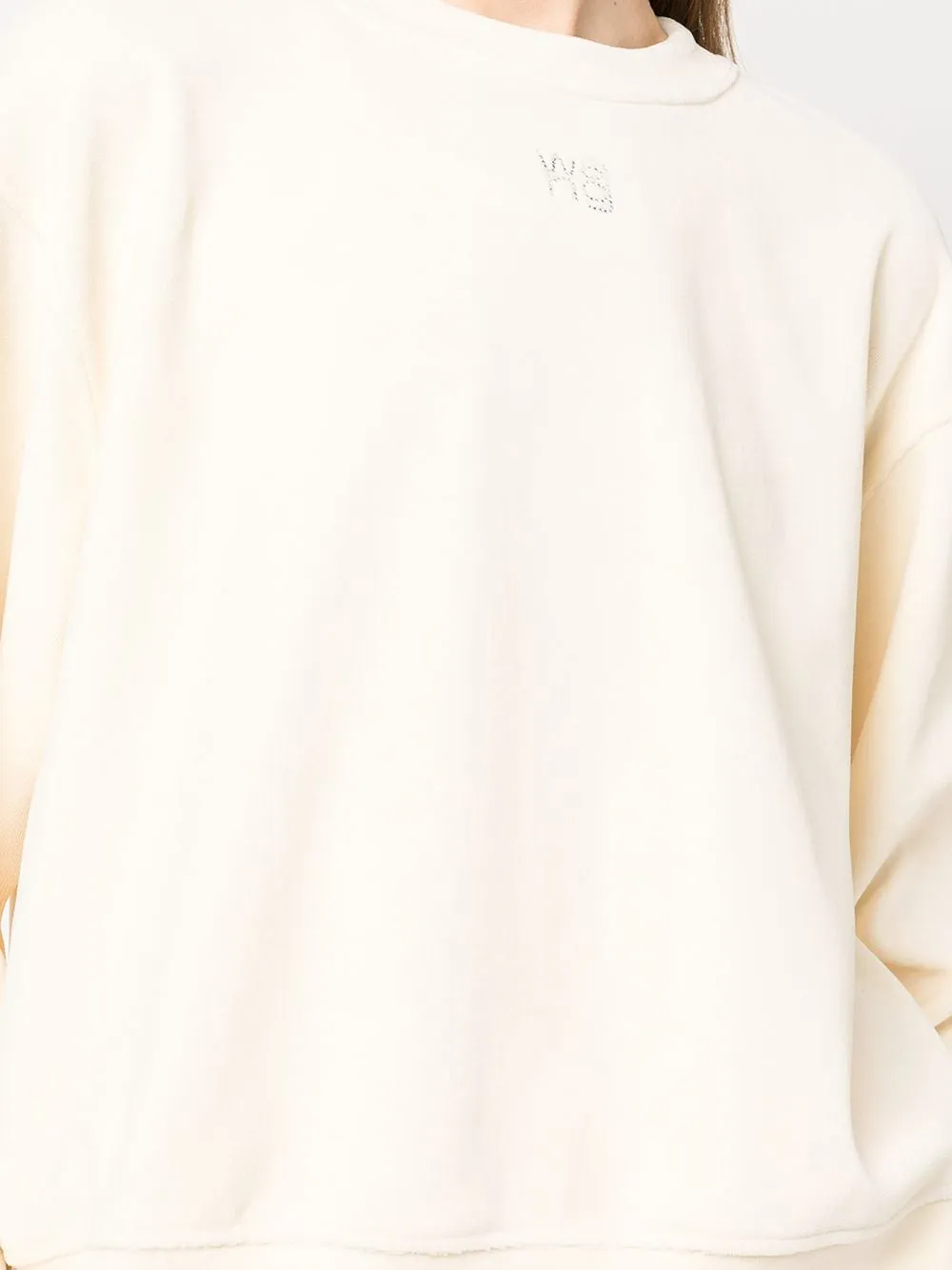 CRYSTAL-LOGO VELVET SWEATSHIRT