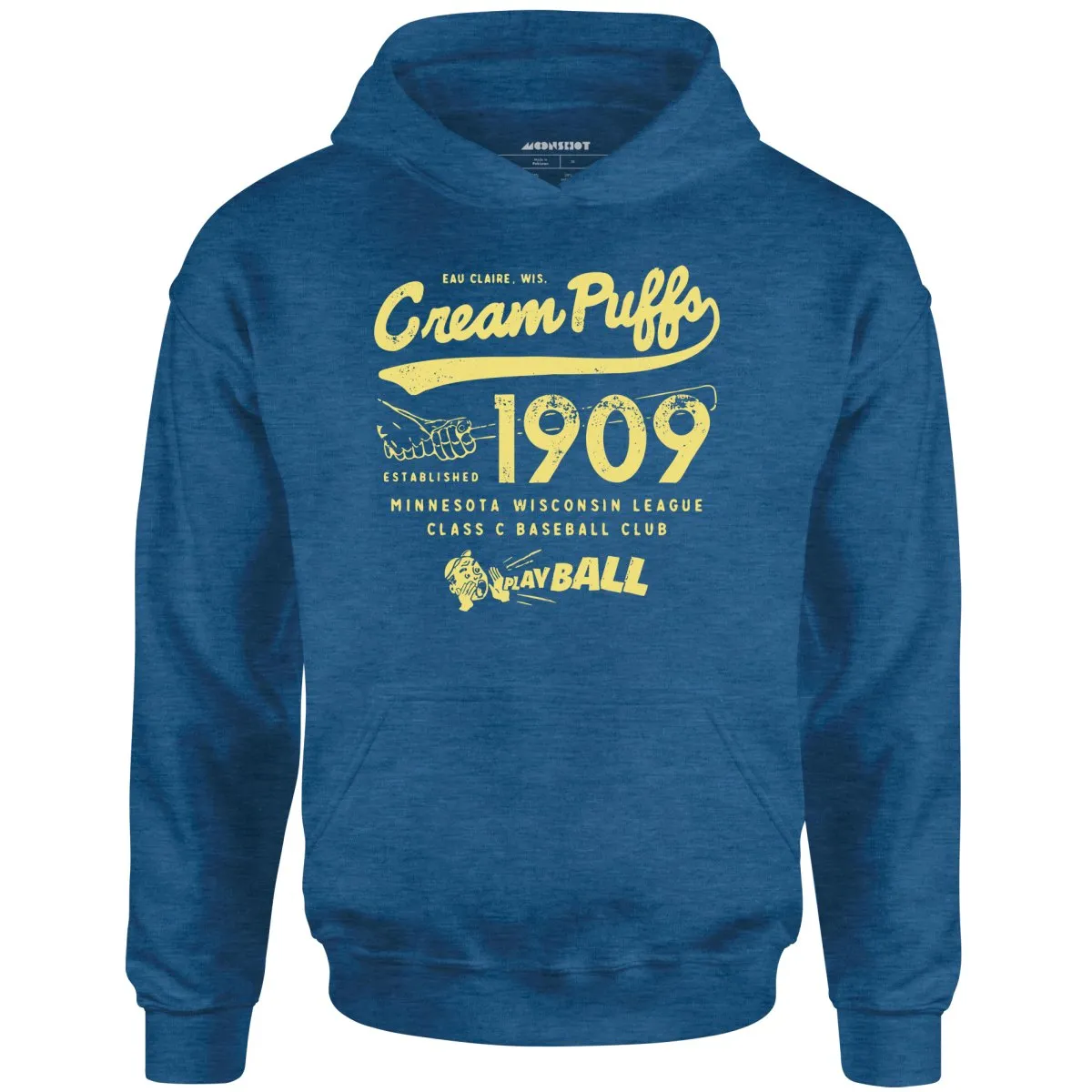 Eau Claire Cream Puffs - Wisconsin - Vintage Defunct Baseball Teams - Unisex Hoodie