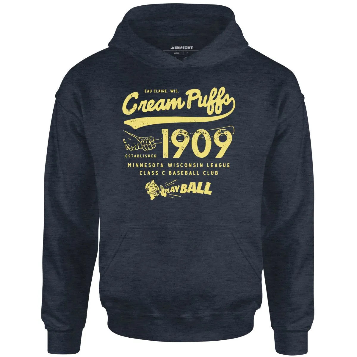 Eau Claire Cream Puffs - Wisconsin - Vintage Defunct Baseball Teams - Unisex Hoodie