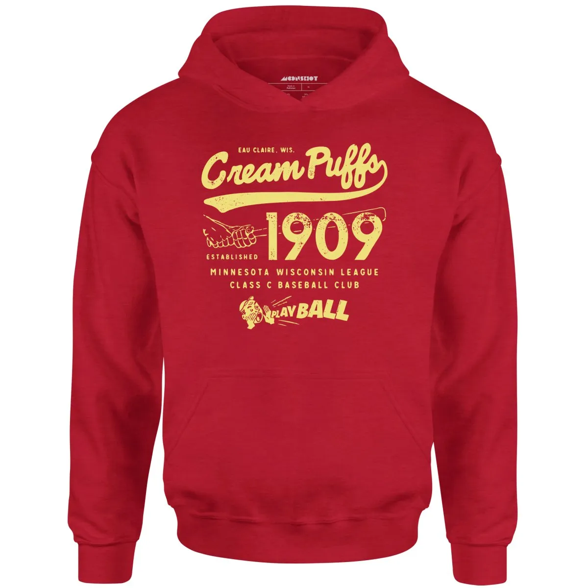 Eau Claire Cream Puffs - Wisconsin - Vintage Defunct Baseball Teams - Unisex Hoodie