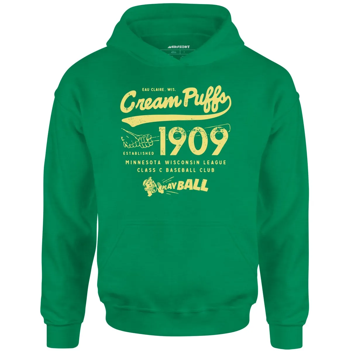 Eau Claire Cream Puffs - Wisconsin - Vintage Defunct Baseball Teams - Unisex Hoodie