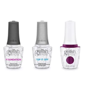 Gelish Combo - Base, Top & Berry Buttoned Up