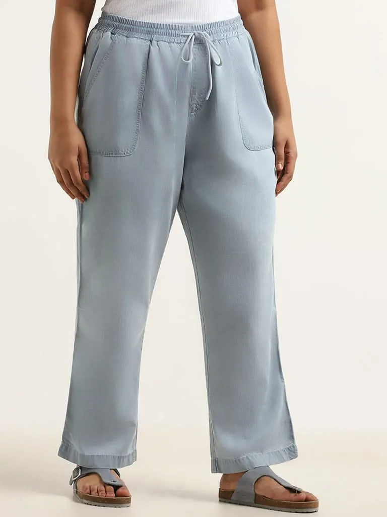 Gia Blue Straight-Fit Pants