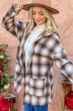 Gracie Plaid Coat with Hood