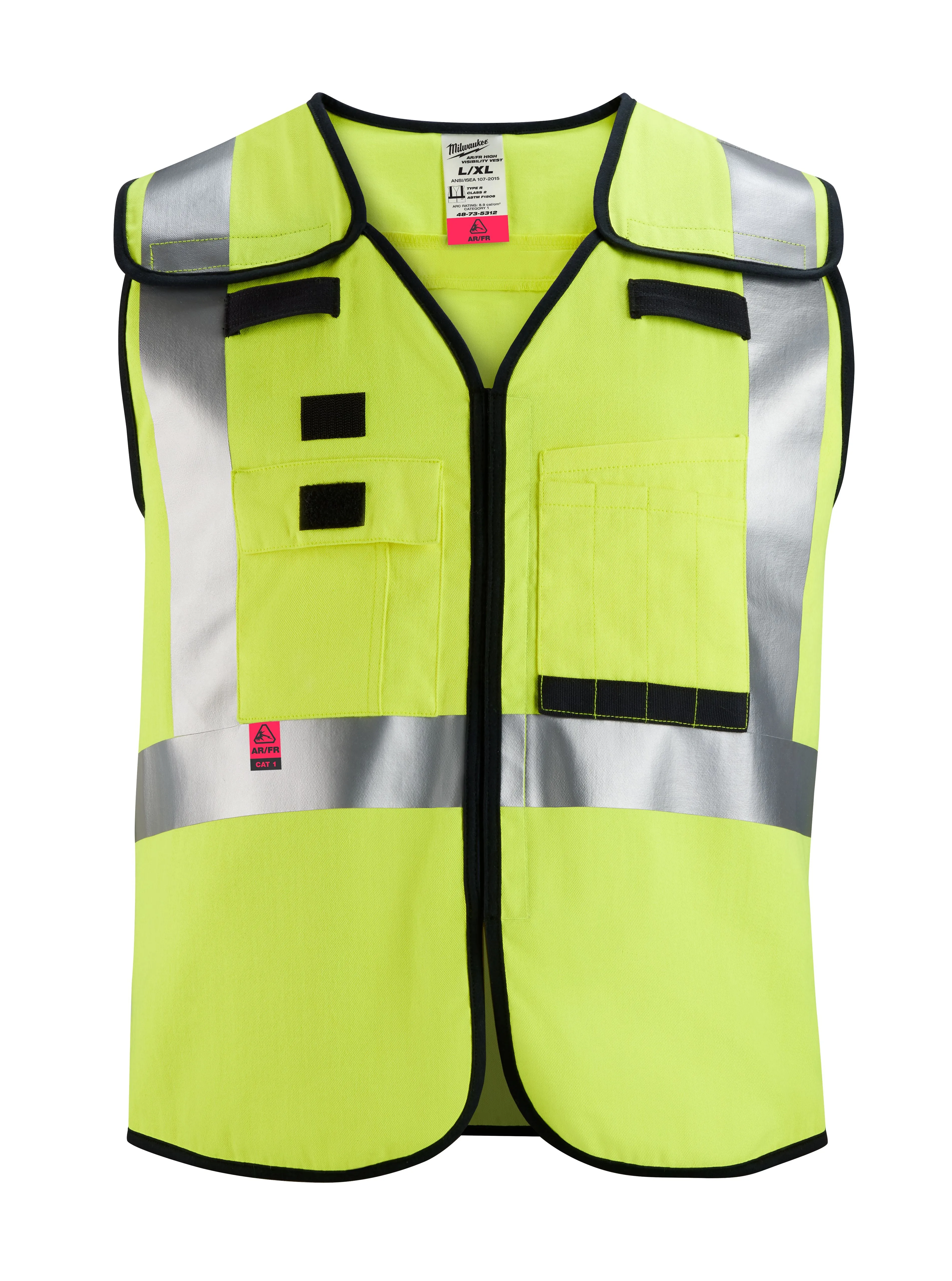 Hi-Vis Vest - Milwaukee® Class 2 Breakaway High Visibility Yellow Safety Vest, 7 Pack, 48-73-531