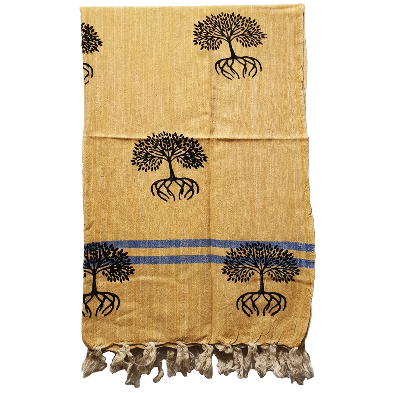 Linen Turkish Towel Pestemal Tree Pattern