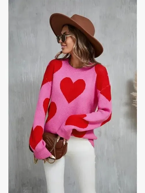 Love Heart Knit Pullover