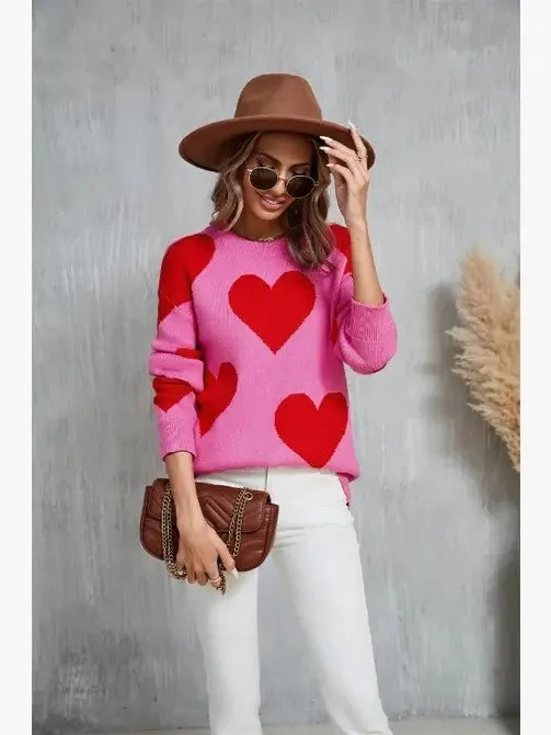 Love Heart Knit Pullover