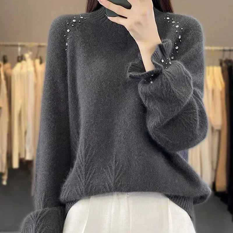 LVSANW Women Clothing Fashion Chic Loose Sweaters Autumn Winter Comfortable Warm Soft Wool Pullovers Vintage Flare Sleeve Knitted Tops