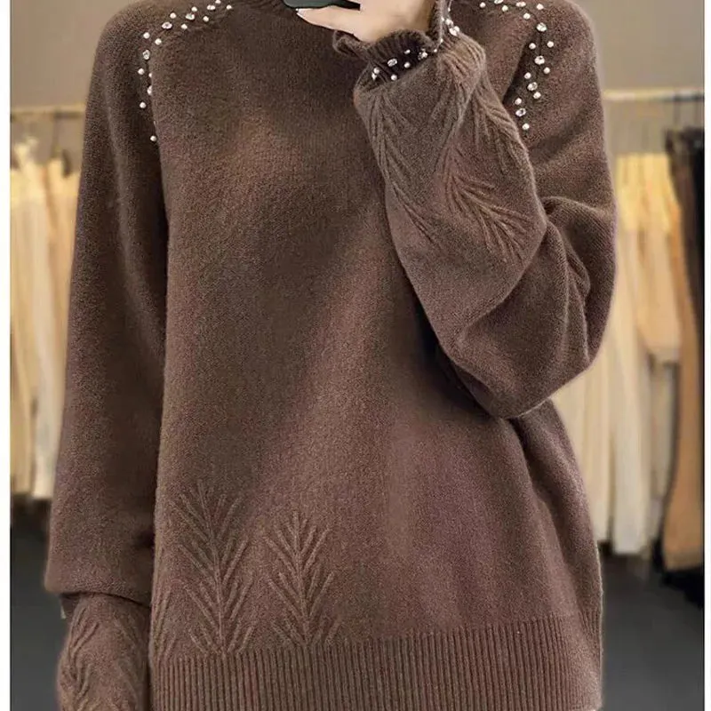 LVSANW Women Clothing Fashion Chic Loose Sweaters Autumn Winter Comfortable Warm Soft Wool Pullovers Vintage Flare Sleeve Knitted Tops