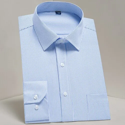 Men's Classic Long Sleeve Solid Basics Dress Shirts Comfortable Soft Formal Business Standard-fit Twill Work Office White Shirt