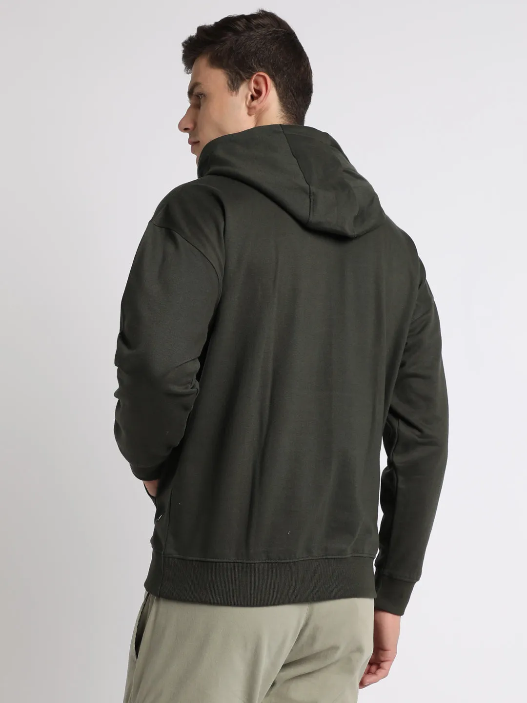 Men's Olive Hooded Sweatshirt