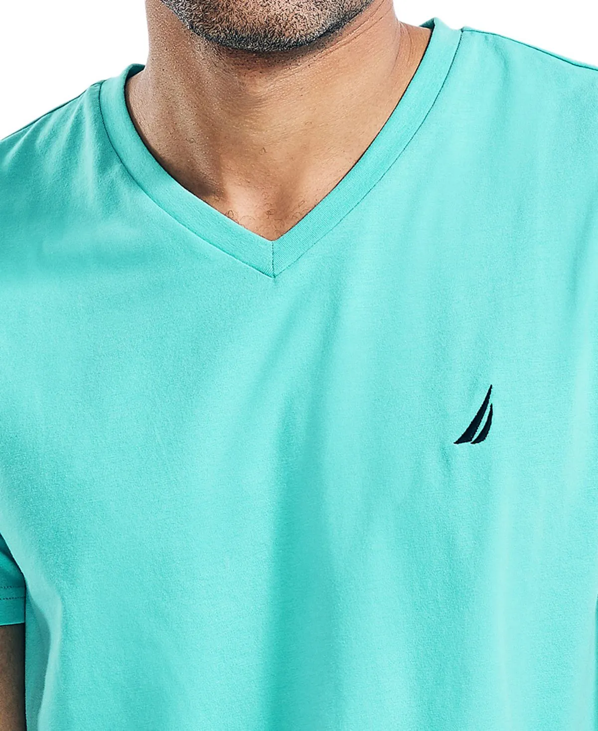 Nautica Men's Regular Fit J-Class Logo Cotton V-Neck T-Shirt , multi
