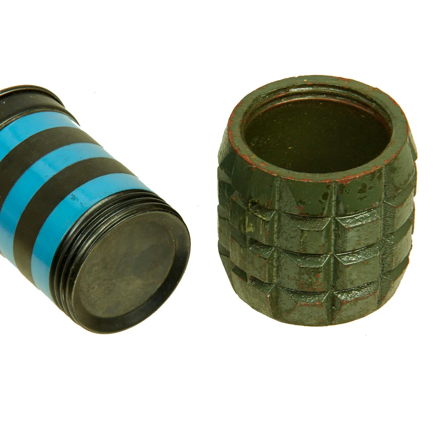 Original Cold War Hungarian 42/48 M Training Hand Grenade with Fragmentation Sleeve - Inert