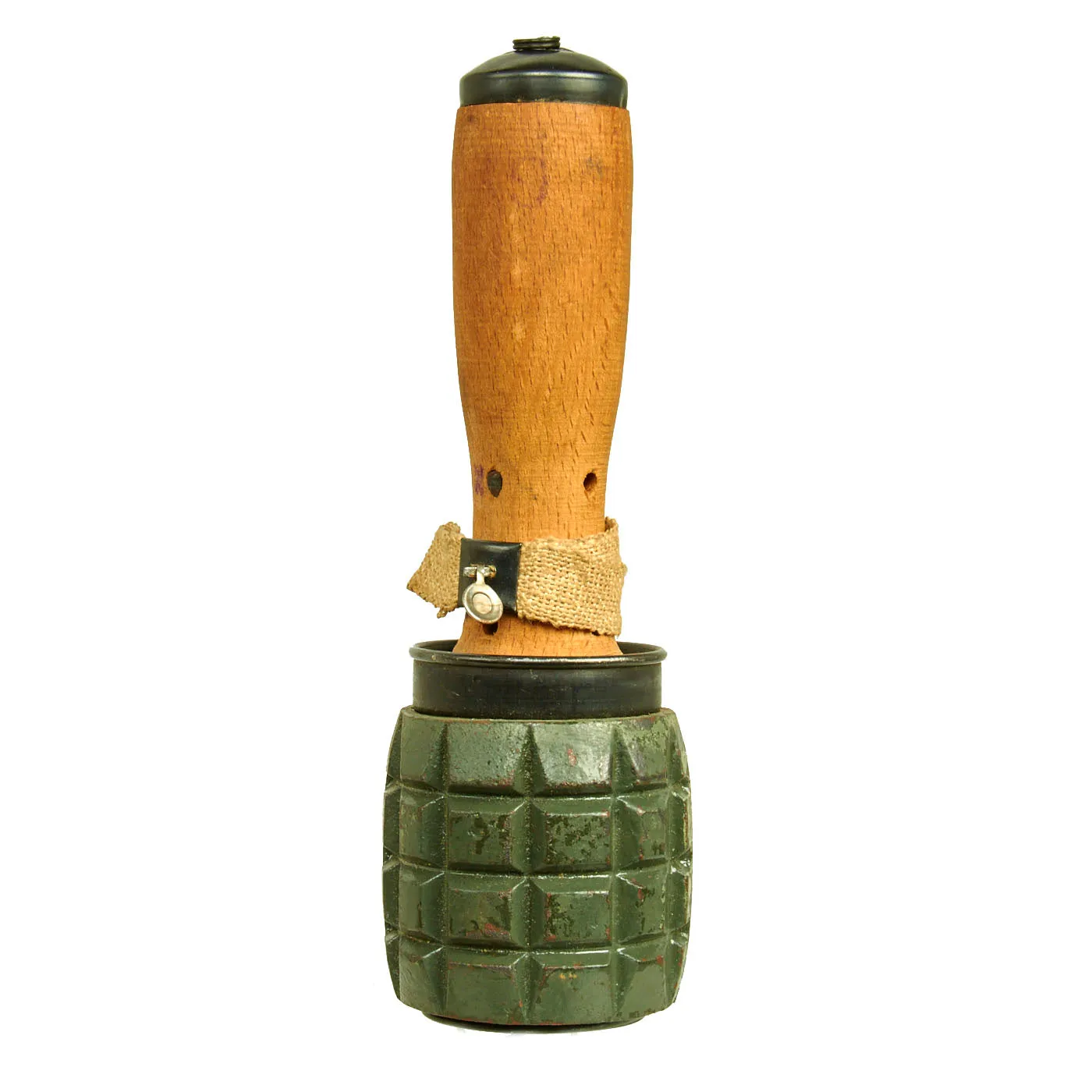 Original Cold War Hungarian 42/48 M Training Hand Grenade with Fragmentation Sleeve - Inert