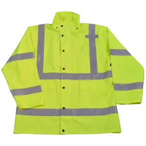 Petra Roc LRJK-C3 ANSI Class 3 Lime Waterproof Rain Jacket