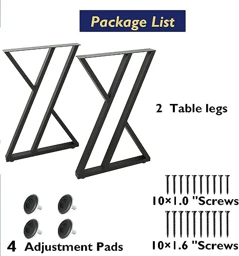 POLUNCA Industrial Modern High Coffee Table Legs, Black Metal Desk Legs, Triangle Shape, Bench Chair Base,Set of 2（39.4" H*24" W）