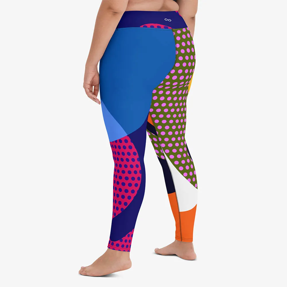 Printed Leggings "Polkalicious" Red/Yellow/Blue