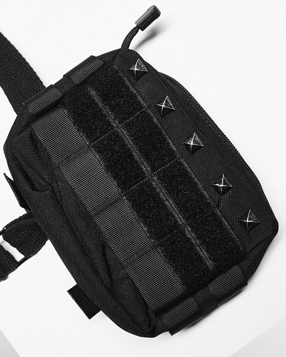 Punk Rave Mens Gothic Apocalyptic Tactical Utility Pockets Studded Harness Top