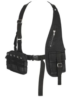 Punk Rave Mens Gothic Apocalyptic Tactical Utility Pockets Studded Harness Top