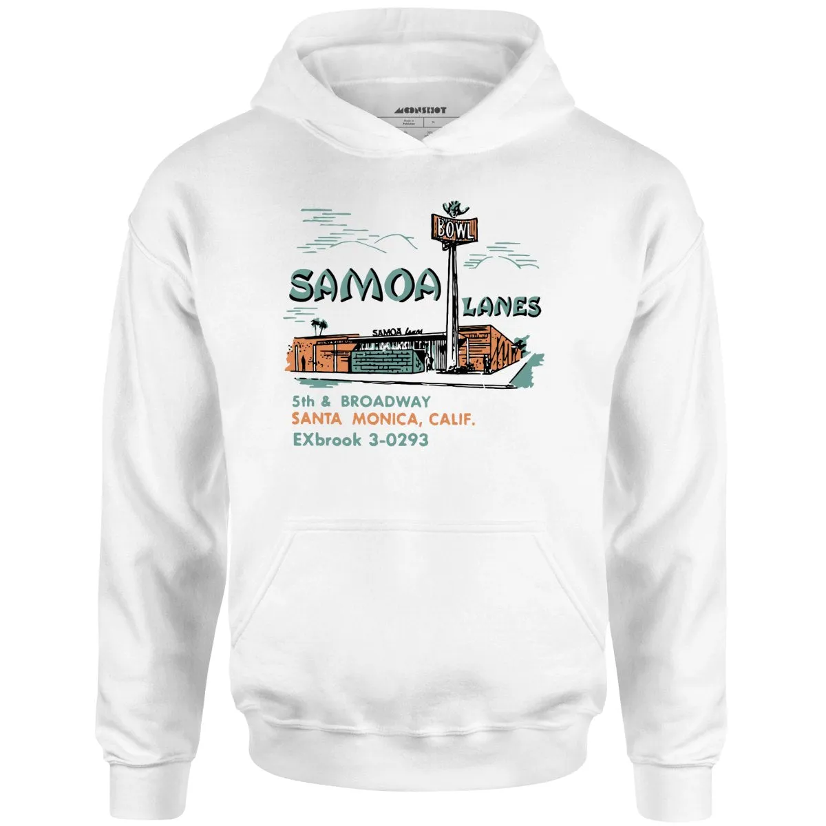 Samoa Lanes - Santa Monica, CA - Vintage Bowling Alley - Unisex Hoodie