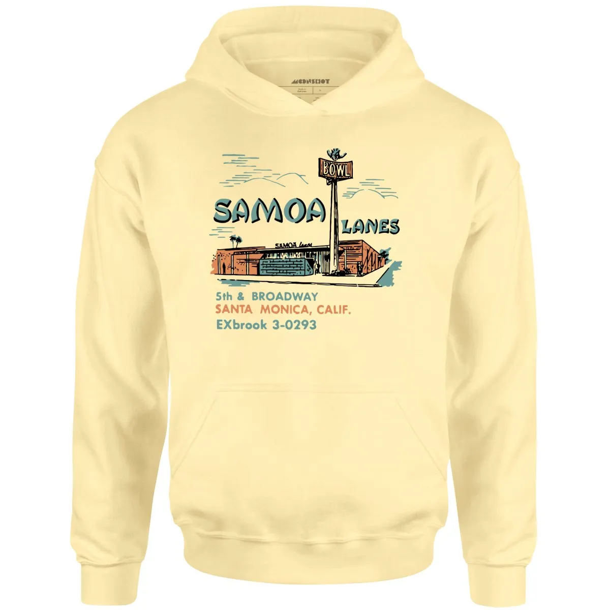 Samoa Lanes - Santa Monica, CA - Vintage Bowling Alley - Unisex Hoodie