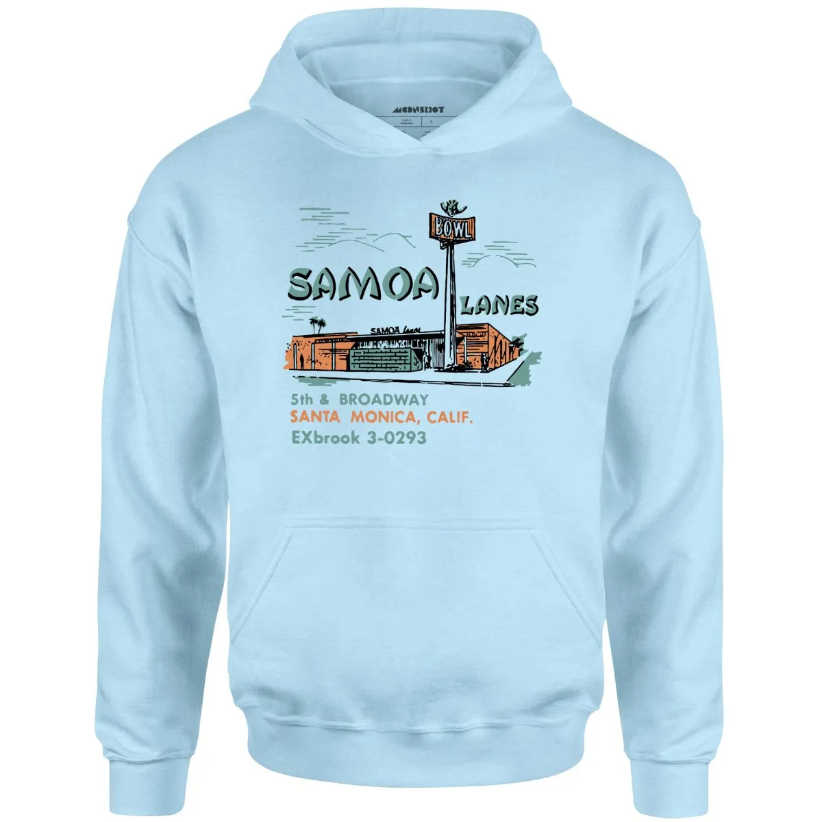 Samoa Lanes - Santa Monica, CA - Vintage Bowling Alley - Unisex Hoodie