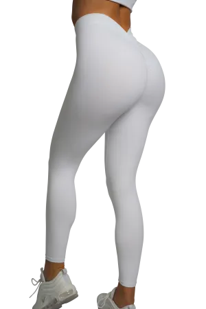 SCULPT V-BACK LEGGINGS - WHITE