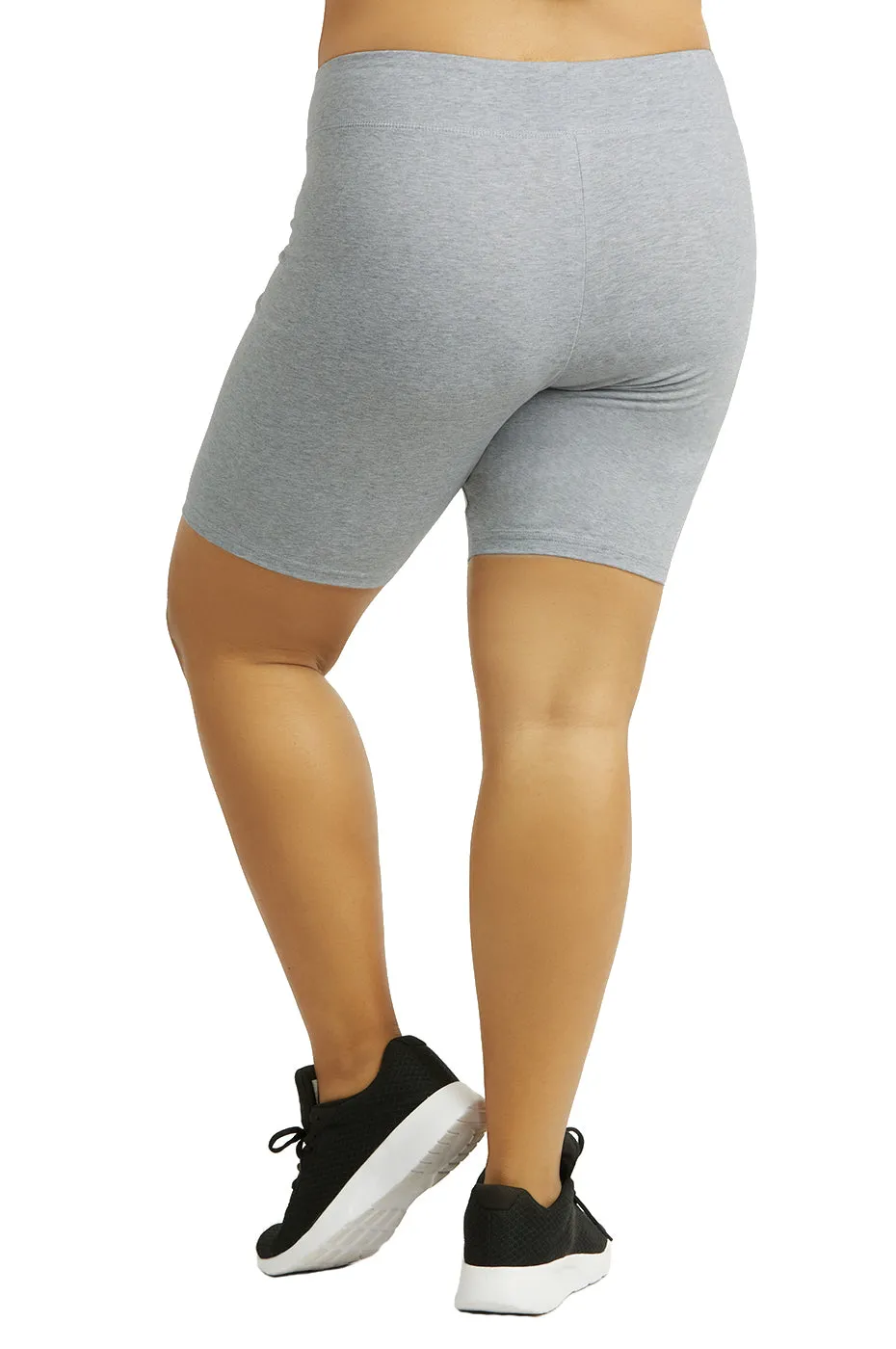 SOFRA COTTON 15 INCH LEGGING SHORTS PLUS SIZE (WP4015X_H.GRY)
