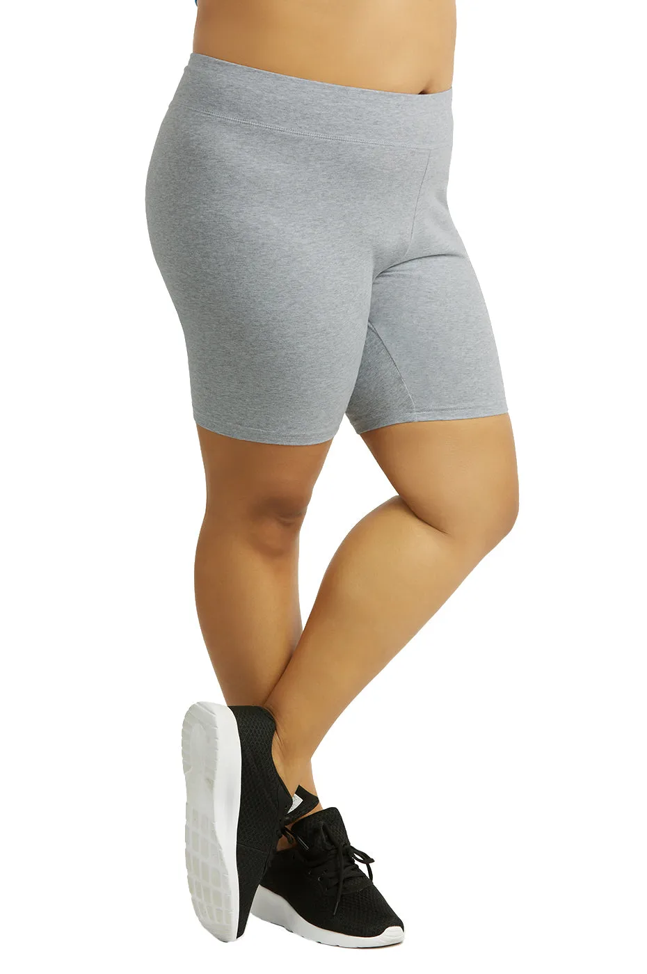 SOFRA COTTON 15 INCH LEGGING SHORTS PLUS SIZE (WP4015X_H.GRY)