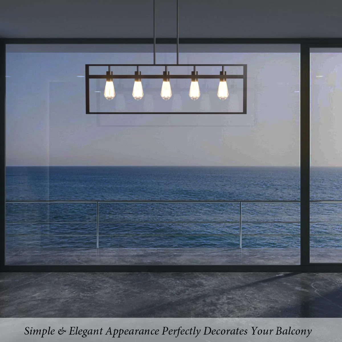 Tangkula 5-Light Island Lighting, Modern Style Domestic Linear Pendant Light Fixture