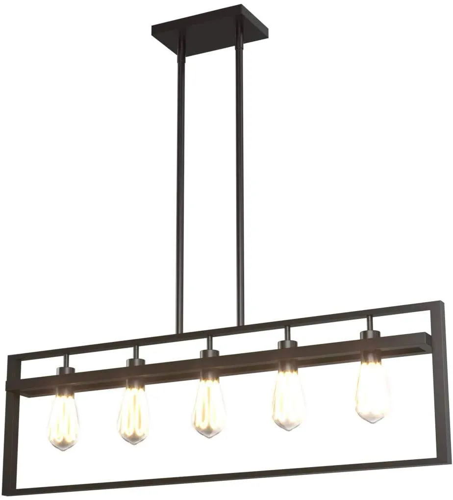 Tangkula 5-Light Island Lighting, Modern Style Domestic Linear Pendant Light Fixture