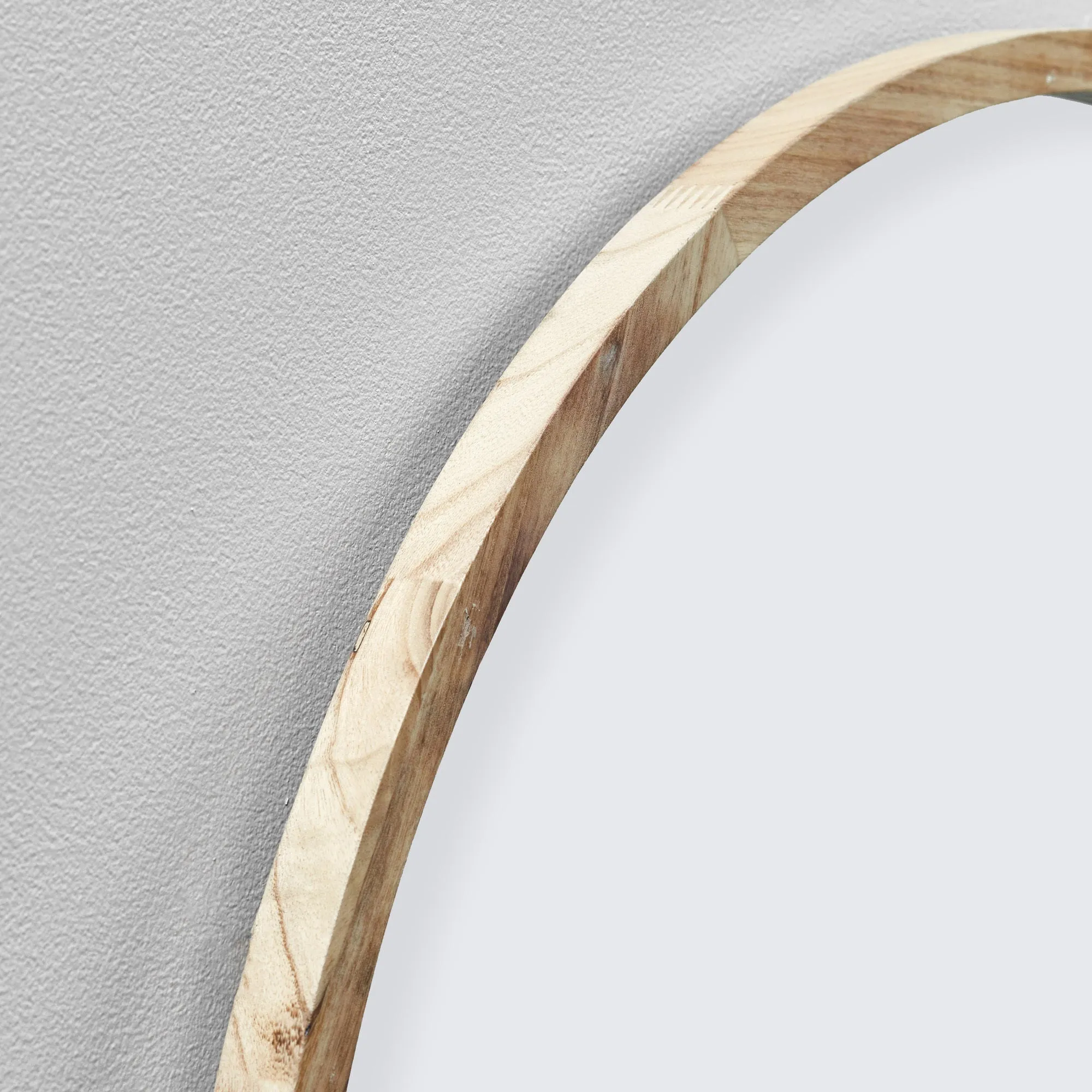 Tate Round Wooden Framed Wall Mirror