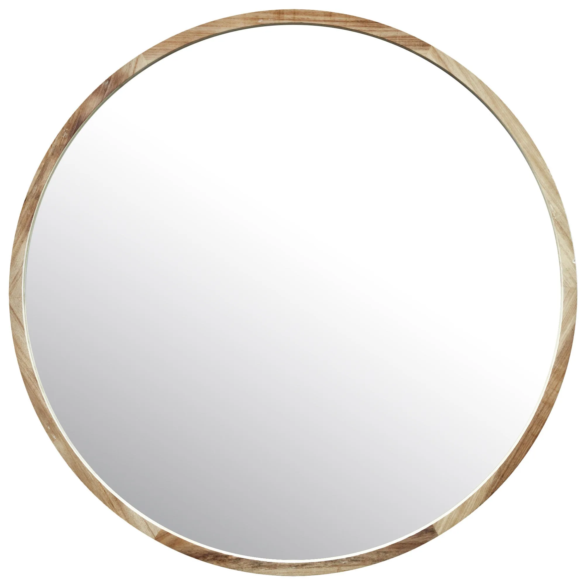 Tate Round Wooden Framed Wall Mirror
