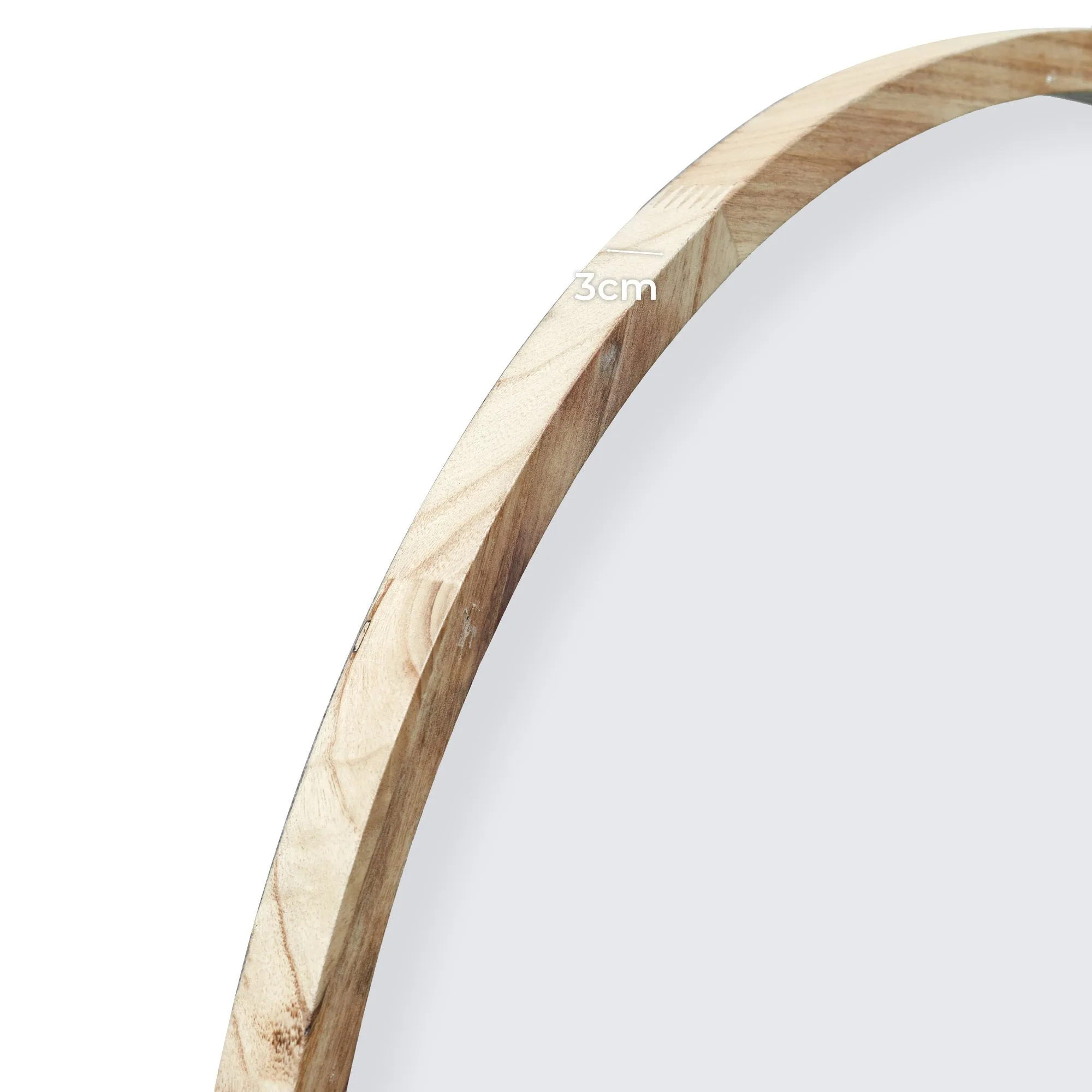 Tate Round Wooden Framed Wall Mirror