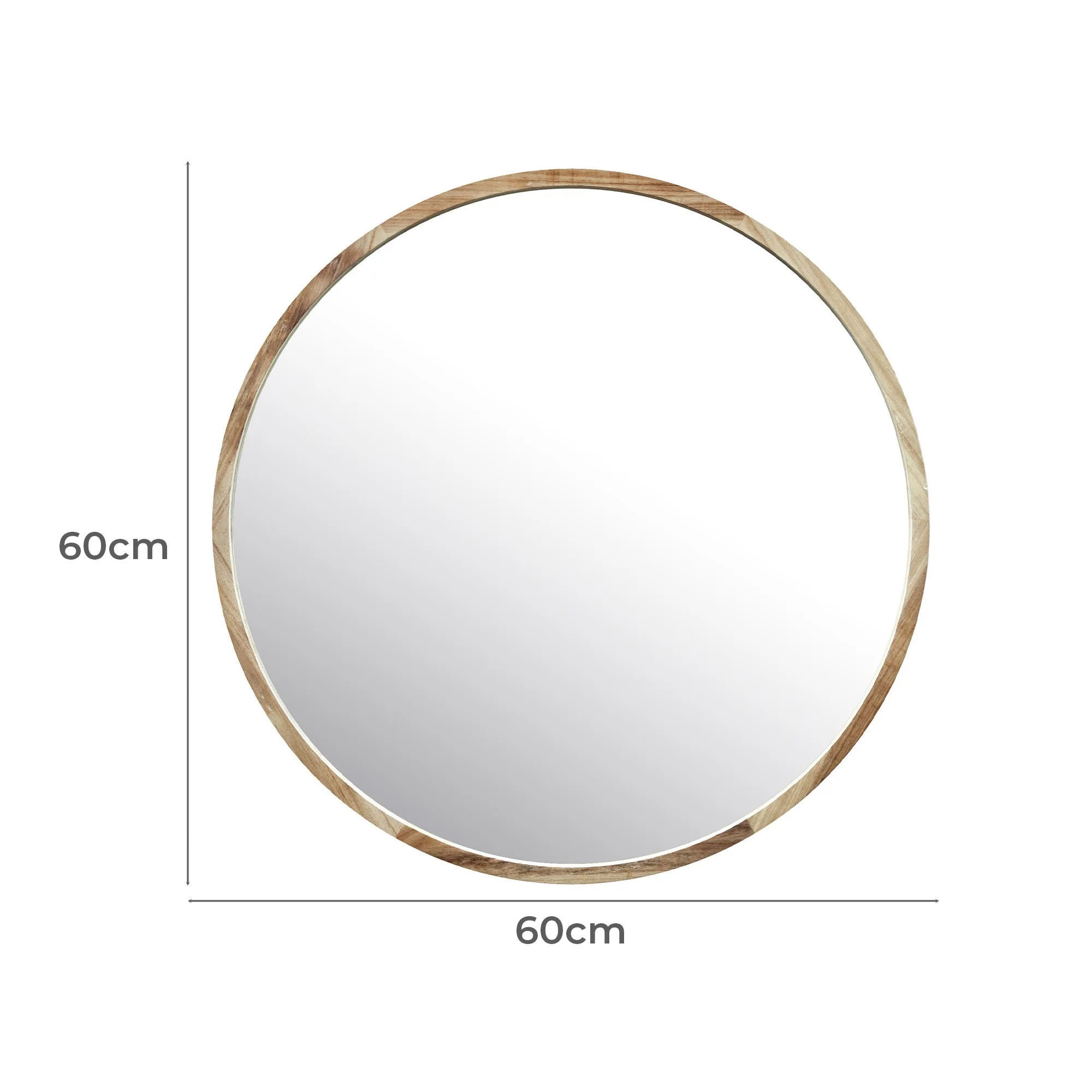Tate Round Wooden Framed Wall Mirror