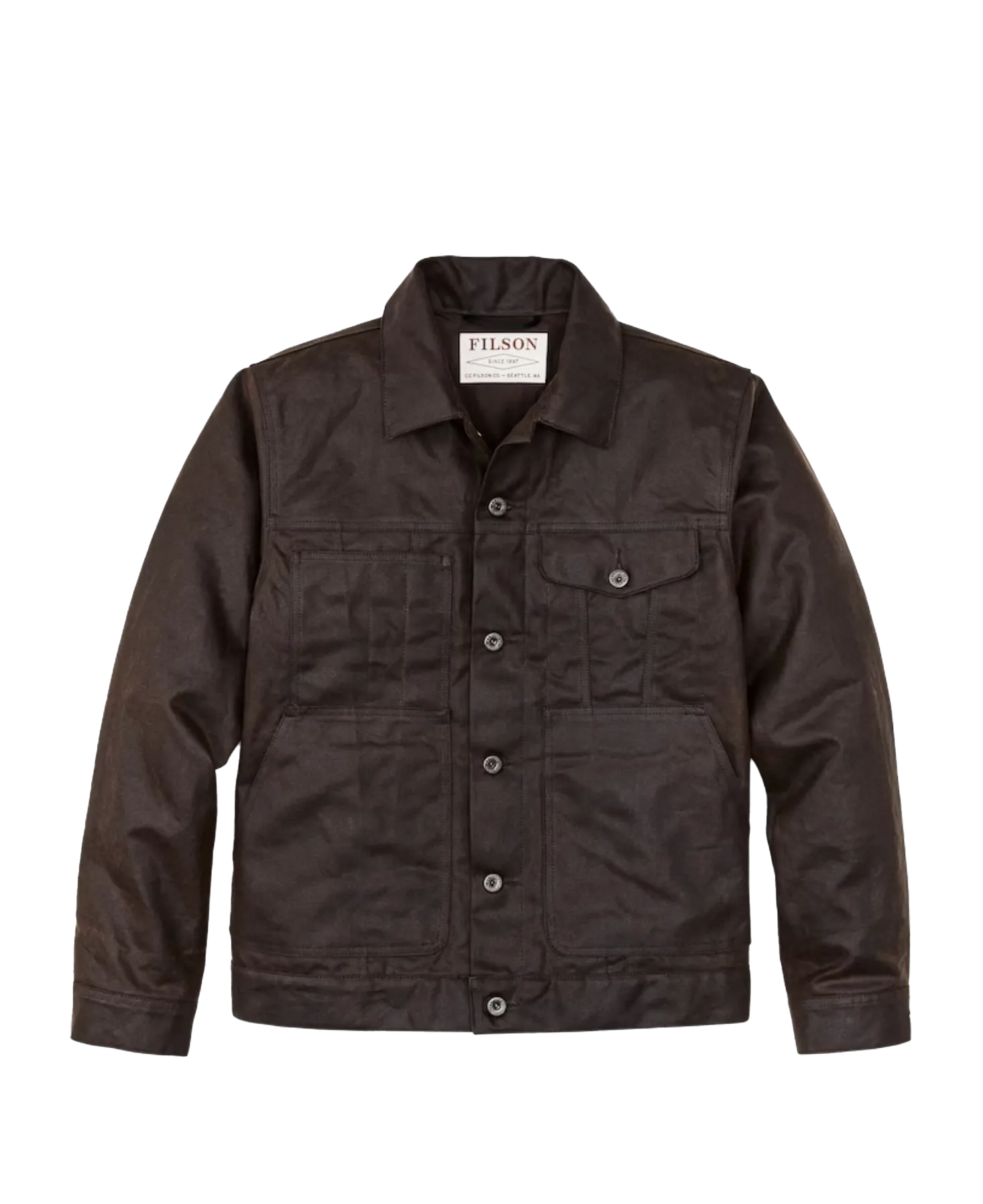 Tin Cloth Short Lined Cruiser Jacket Dk Brown