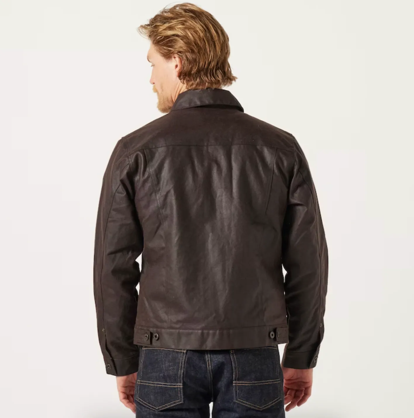 Tin Cloth Short Lined Cruiser Jacket Dk Brown