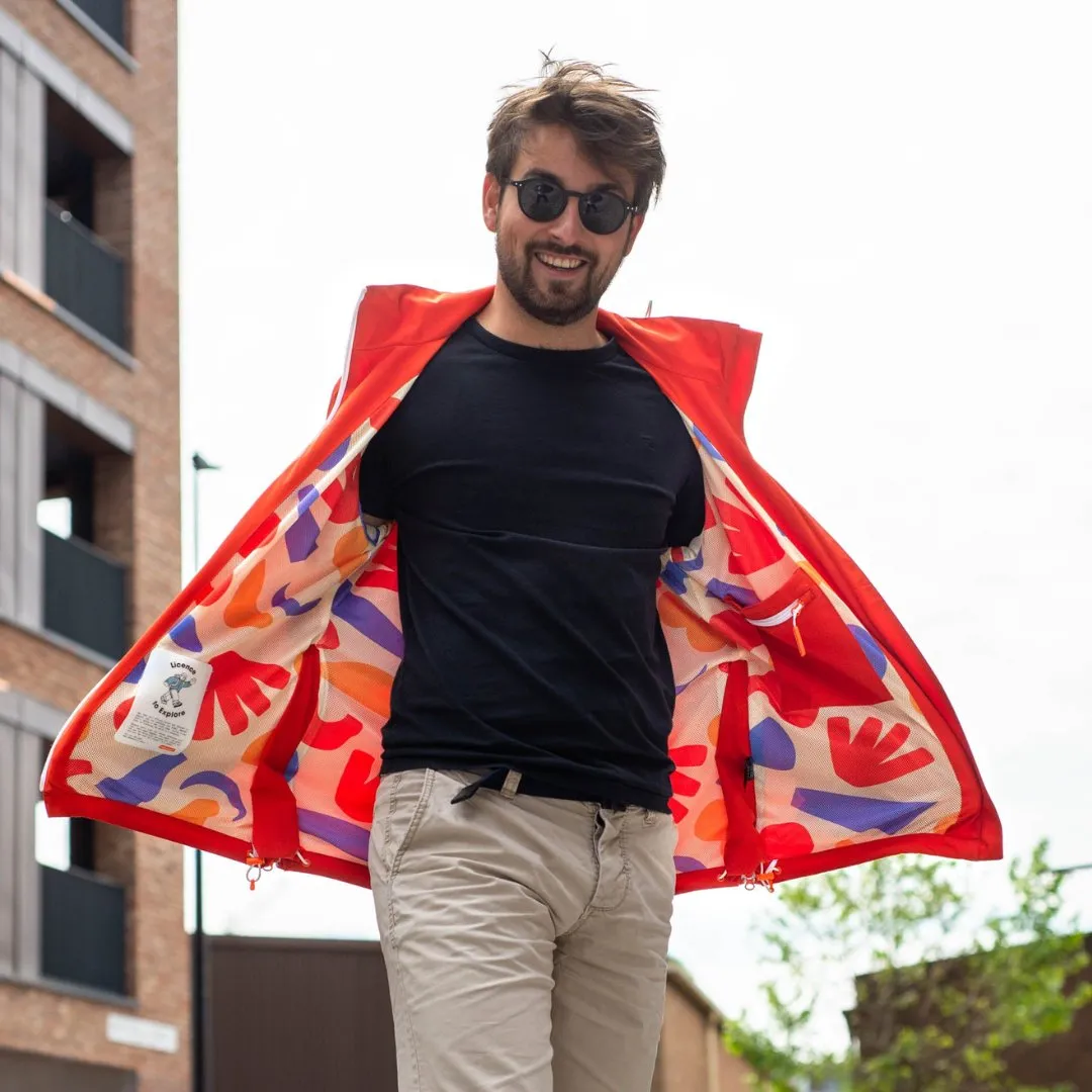 Unisex Go-Go Waterproof Recycled Jacket, Tomato
